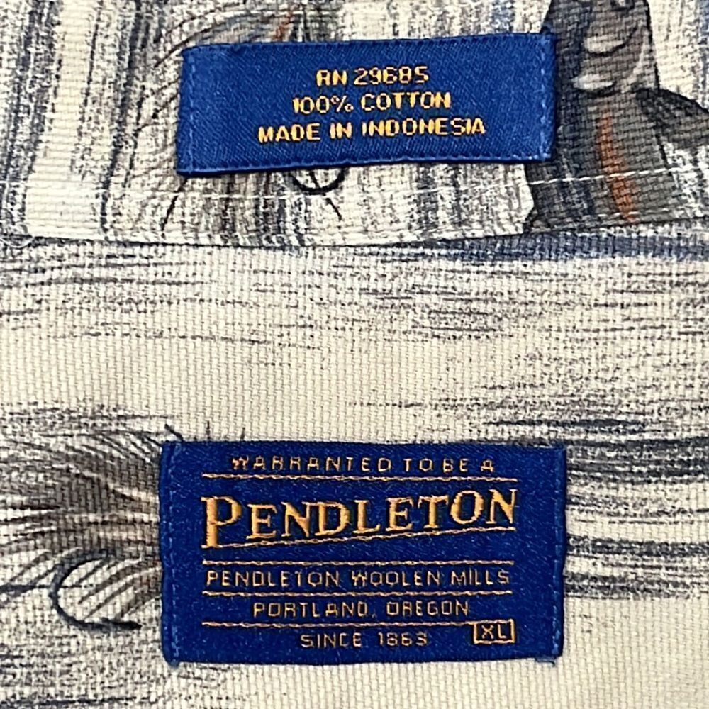 Pendleton fish print designer shirt - Picture 6 of 7